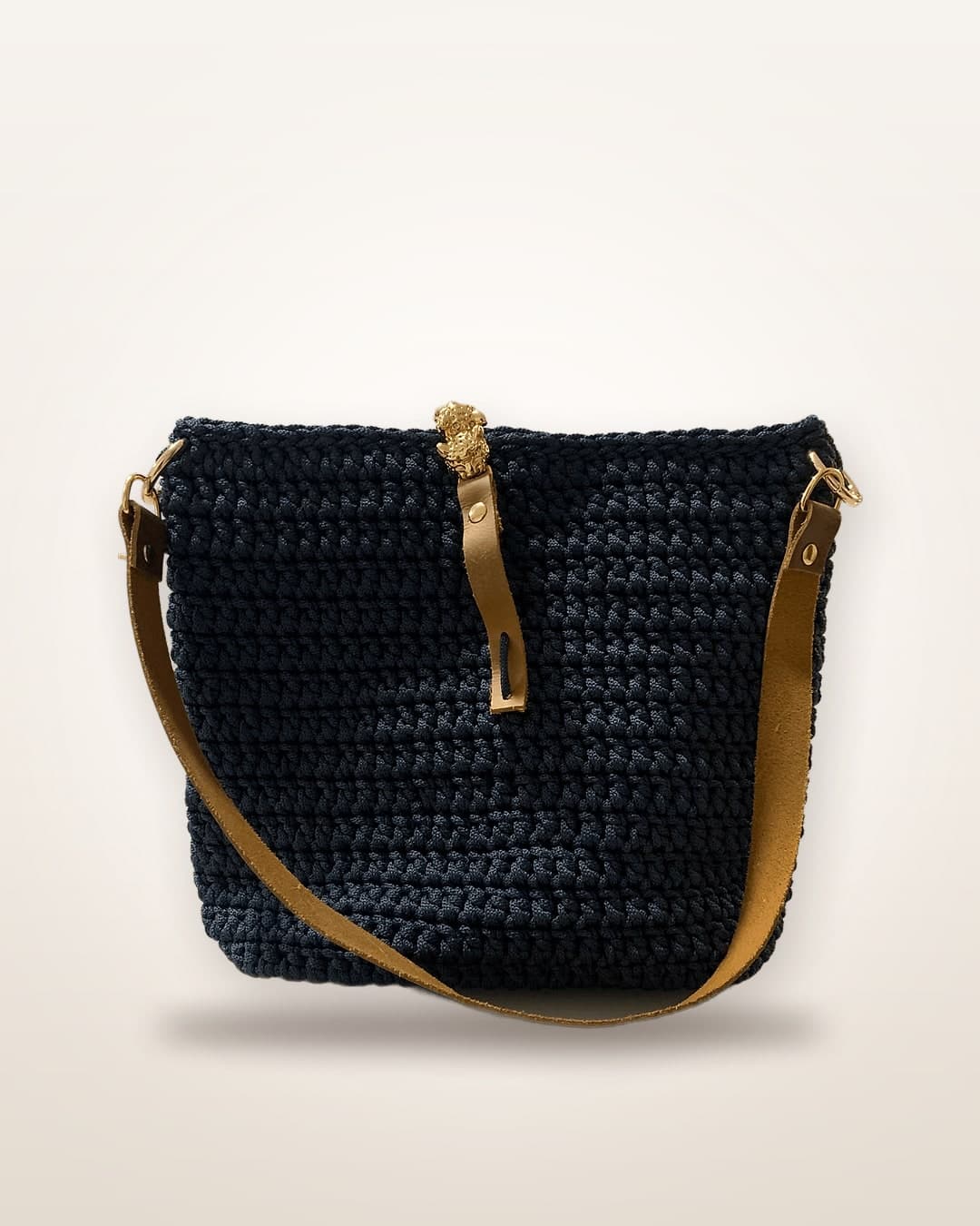 Bolsa Marinho Alça de Couro